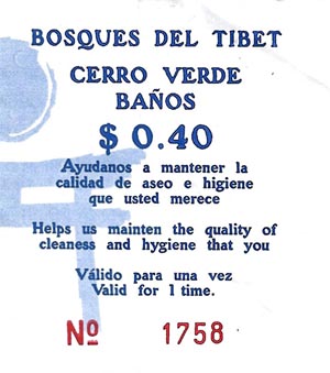 Bosques del Tibet Bathroom Ticket