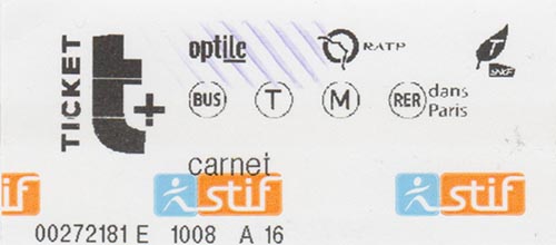 Ticket, Paris Métro, Paris, France