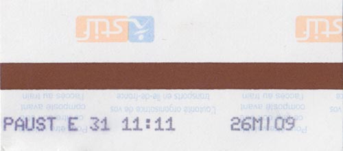 Ticket, Paris Métro, Paris, France