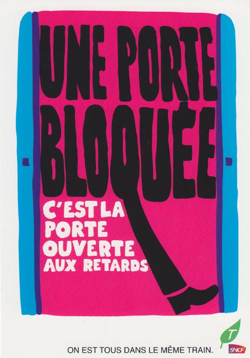 Une Porte Bloquée Postcard, RER, Paris, France