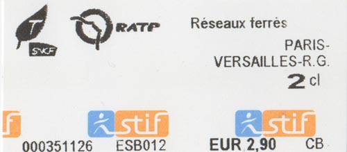 Paris-Versailles Rive Gauche RER Ticket