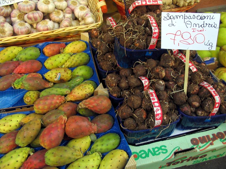 Lampascioni Onions, Produce Market, Via Drapperie and Via dei Orefici, SW Corner, Bologna, Emilia-Romagna, Italy