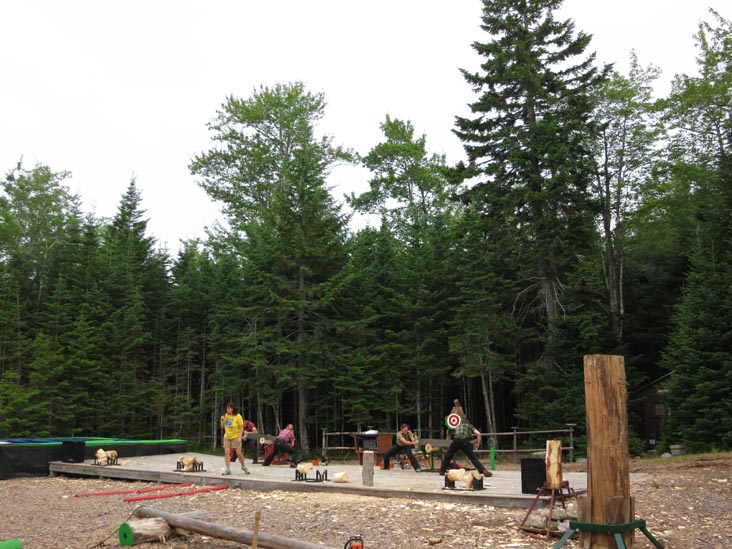 Wood Sawing, Timber Tina's Great Maine Lumberjack Show, Trenton, Maine, July 4, 2013