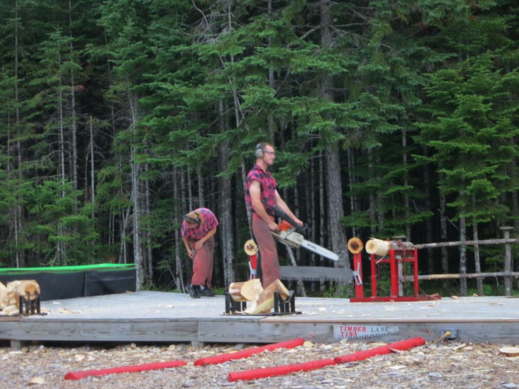 Wood Sawing, Timber Tina's Great Maine Lumberjack Show, Trenton, Maine, July 4, 2013