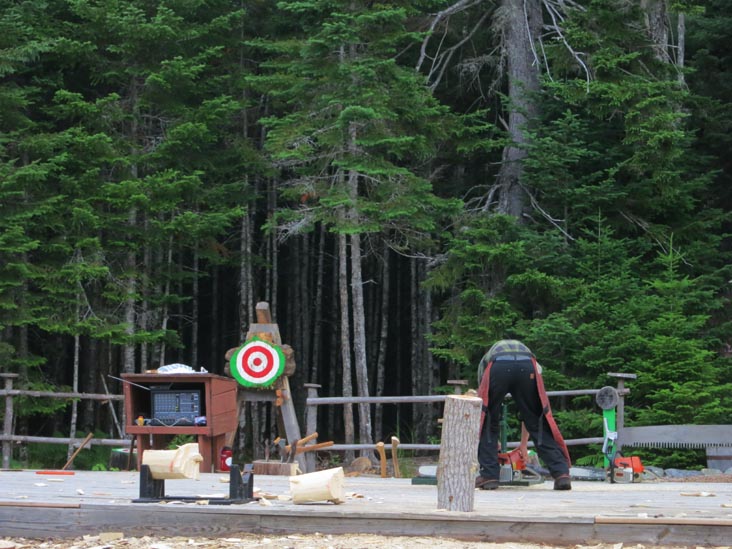 Wood Sawing, Timber Tina's Great Maine Lumberjack Show, Trenton, Maine, July 4, 2013