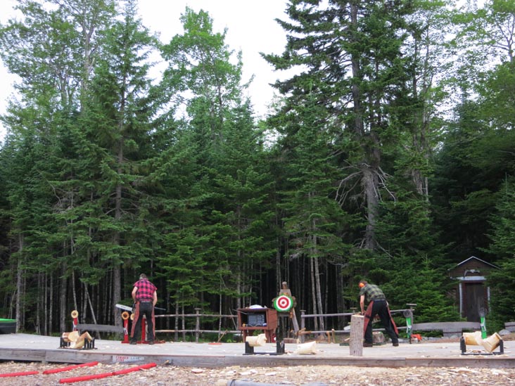 Wood Sawing, Timber Tina's Great Maine Lumberjack Show, Trenton, Maine, July 4, 2013