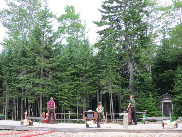 Wood Sawing, Timber Tina's Great Maine Lumberjack Show, Trenton, Maine, July 4, 2013