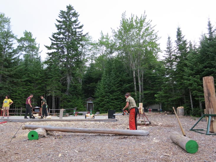 Wood Sawing, Timber Tina's Great Maine Lumberjack Show, Trenton, Maine, July 4, 2013