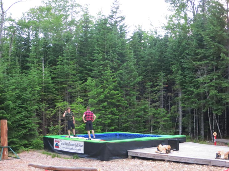 Log Rolling, Timber Tina's Great Maine Lumberjack Show, Trenton, Maine, July 4, 2013