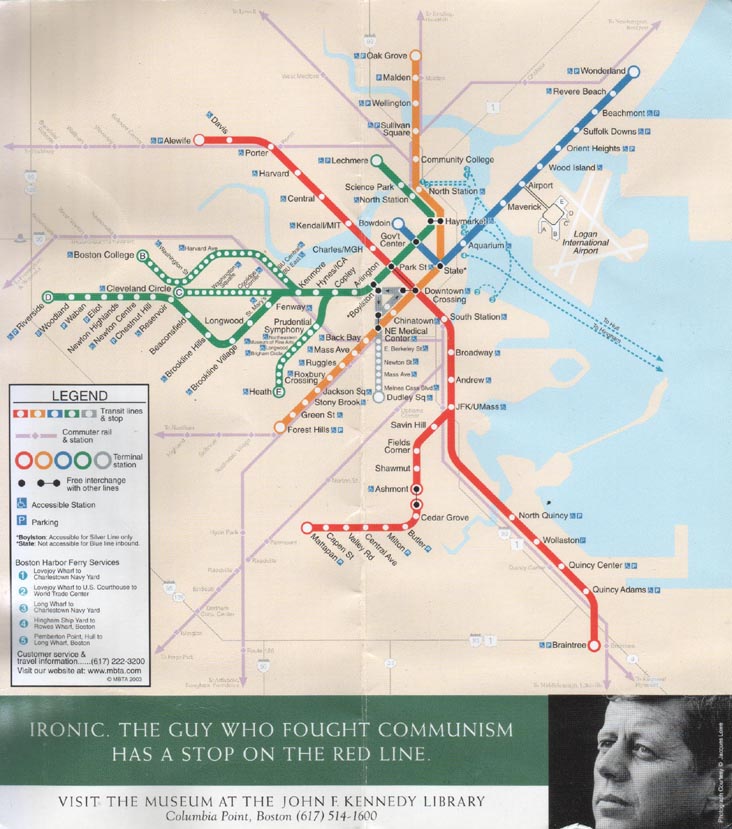 Massachusetts Bay Transportation Authority Subway Map