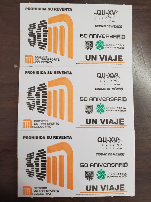 Sistema de Transporte Colectivo Tickets, Mexico City Metro