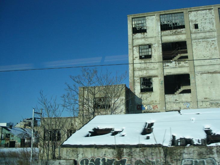 Factory near Newark, NJ, New Jersey Transit's Northeast Corridor Line