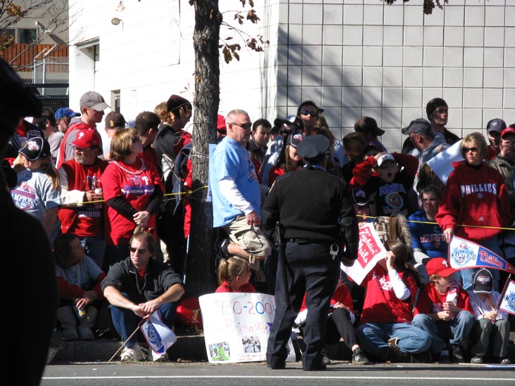 Crowds Waiting on Broad Street Near Bainbridge Street, 2008 Phillies World Series Parade, South Philadelphia, Philadelphia, Pennsylvania, October 31, 2008, 12:18 p.m.