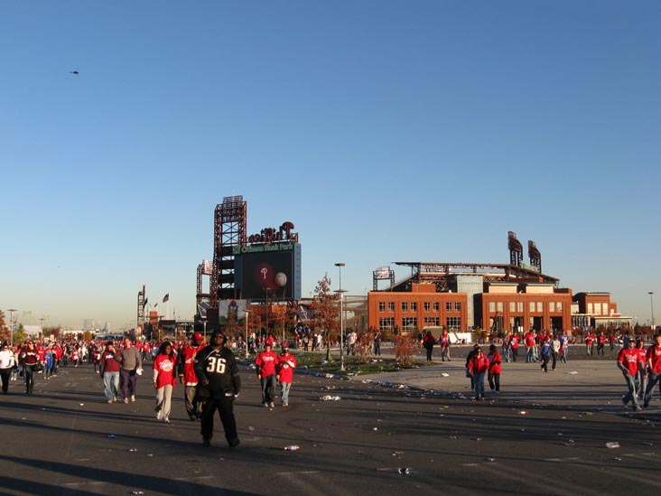 Outside Citizens Bank Park Following 2008 Phillies World Series Parade Rally, South Philadelphia, Philadelphia, Pennsylvania, October 31, 2008, 5:06 p.m.