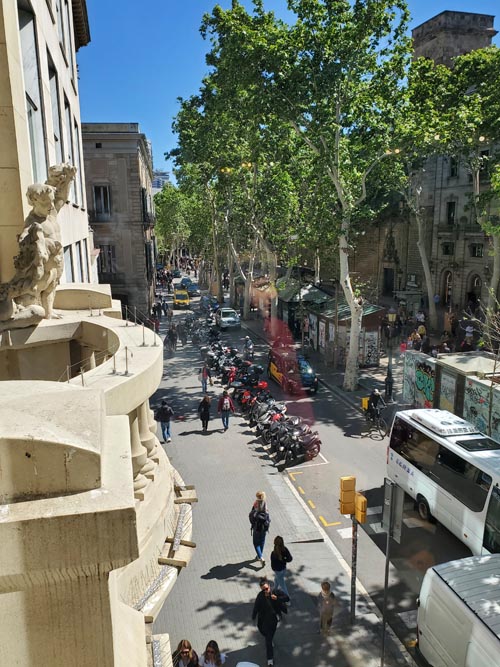 La Rambla From Barça Store Canaletes, La Rambla 124, Barcelona, Spain, April 24, 2024