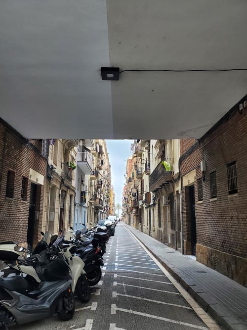 Carrer de Sant Elm From Carrer de Pepe Rubianes, La Barceloneta, Barcelona, Spain, April 27, 2024