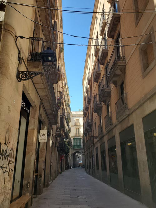 Carrer Nou de Zurbano, Barri Gòtic/Gothic Quarter, Barcelona, Spain, April 24, 2024