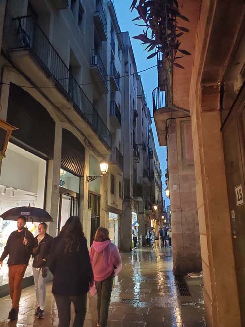 Carrer de la Boqueria at Carrer dels Cecs de la Boqueria, Barri Gòtic/Gothic Quarter, Barcelona, Spain, April 29, 2024