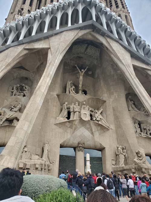 Passion Façade, Basílica de la Sagrada Família, Barcelona, Spain, April 25, 2024