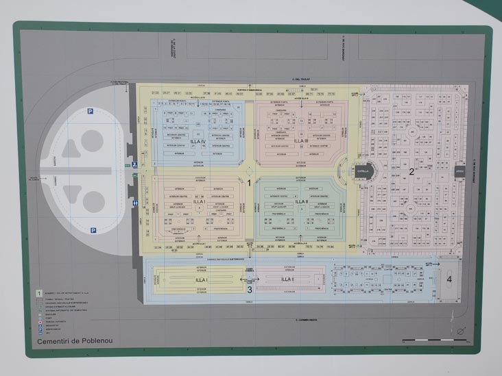 Map, Cementiri de Poblenou/Poblenou Cemetery, Barcelona, Spain, April 27, 2024