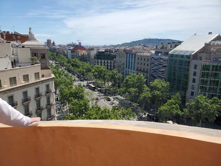 View of Passeig de Gràcia From Terrace, La Pedrera-Casa Milà, Barcelona, Spain, April 26, 2024