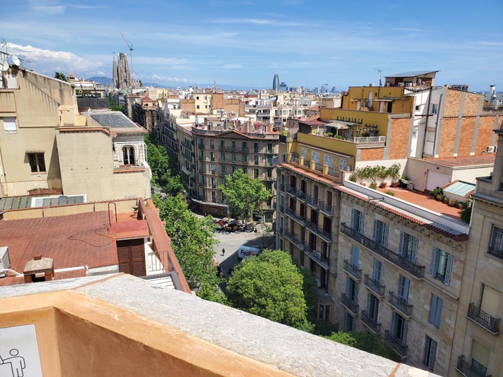 View Toward Sagrada Família From Terrace, La Pedrera-Casa Milà, Barcelona, Spain, April 26, 2024