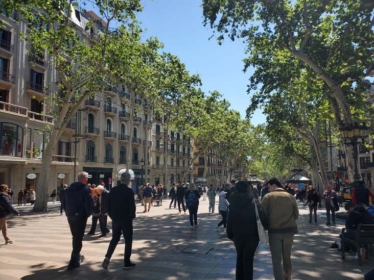 La Rambla, Barcelona, Spain, April 24, 2024