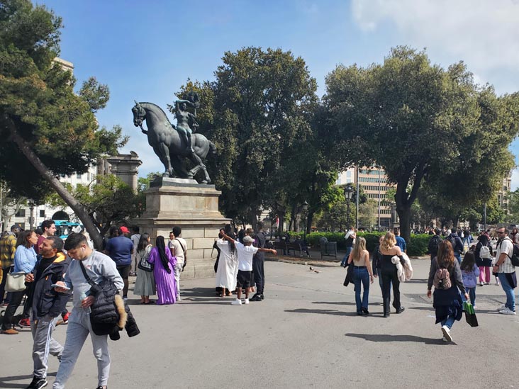 Barcelona Monument, Plaça de Catalunya, Barcelona, Spain, April 26, 2024