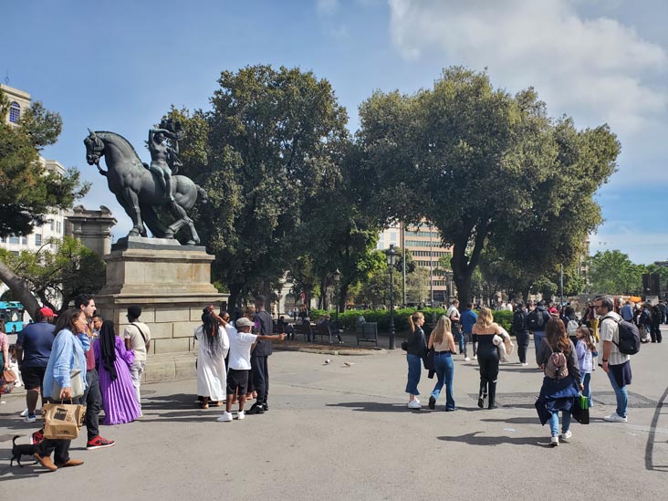 Barcelona Monument, Plaça de Catalunya, Barcelona, Spain, April 26, 2024