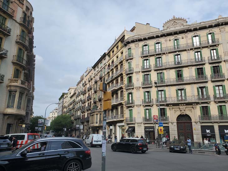 Rambla de Catalunya at Carrer del Rosselló, Barcelona, Spain, April 25, 2024