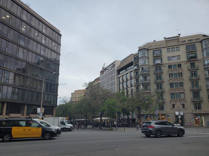 Rambla de Catalunya at Carrer d'Aragó, Barcelona, Spain, April 25, 2024