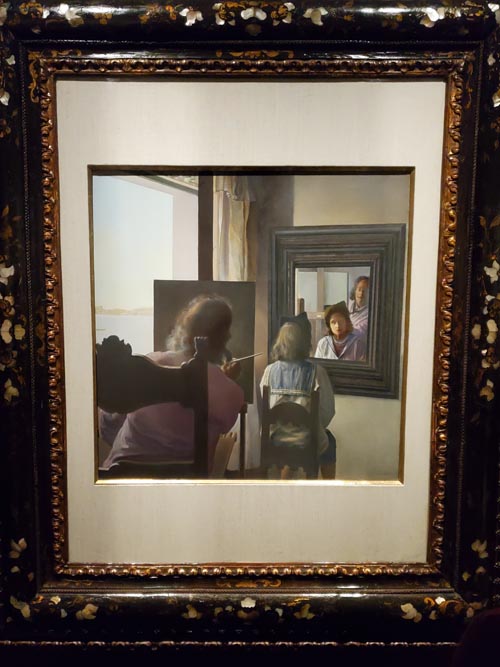 Dalí Seen from the Back Painting Gala from the Back Eternalized by Six Virtual Corneas Provisionally Reflected by Six Real Mirrors, Dalí Theatre-Museum, Figueres, Spain, April 28, 2024