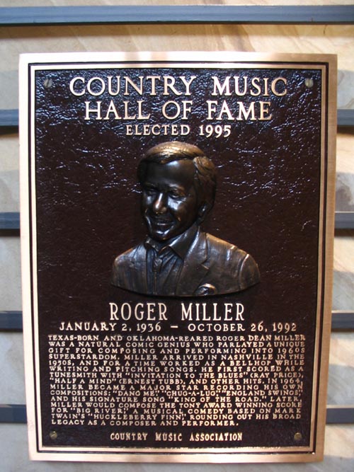 Roger Miller Plaque, Hall of Fame Rotunda, Country Music Hall of Fame and Museum, 222 5th Avenue South, Nashville, Tennessee