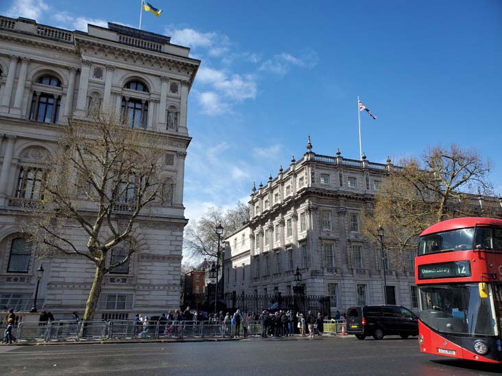 Whitehall and Downing Street, Westminster, London, England, April 12, 2023