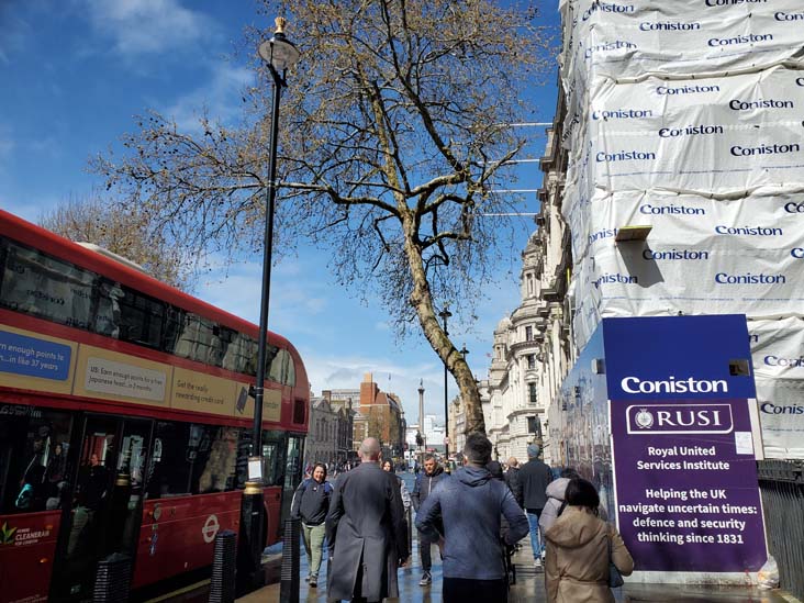 Looking Up Whitehall Toward Trafalgar Square, Westminster, London, England, April 12, 2023