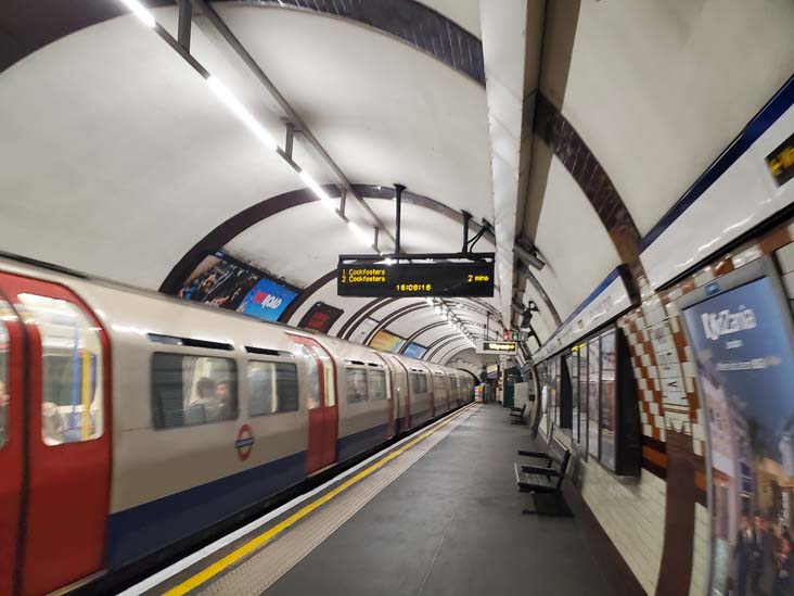 Knightsbridge Tube Station, Picadilly Line, London, England, April 10, 2023