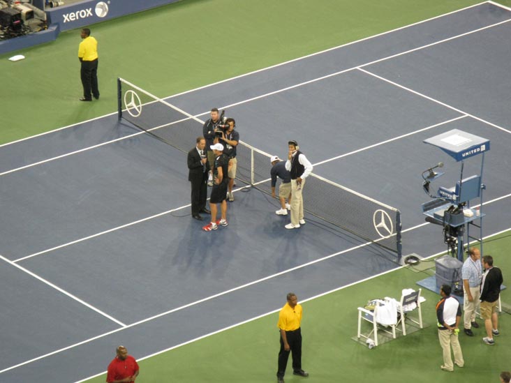 Roddick Post-Match Interview, Andy Roddick-Michael Russell Match, Arthur Ashe Stadium, US Open Night Session, Flushing Meadows Corona Park, Queens, August 31, 2011