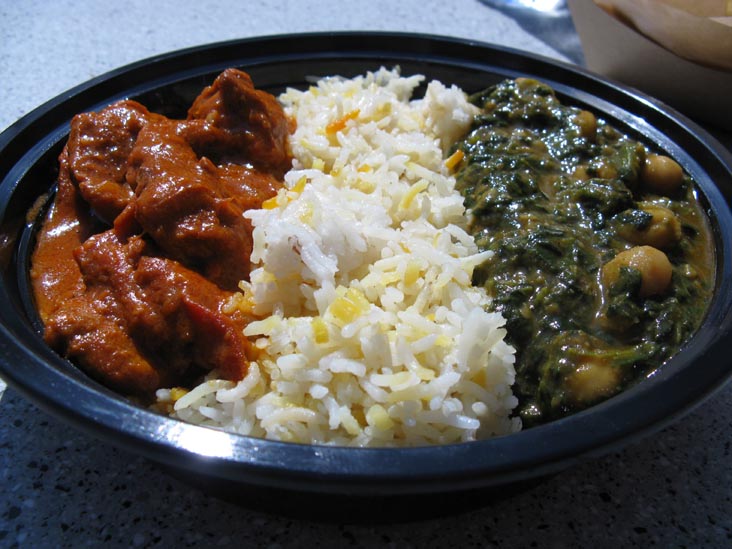 New Delhi Spice Spinach with Chickpeas, Basmati Rice, and Chicken, US Open Day Session, Flushing Meadows Corona Park, Queens, September 2, 2009