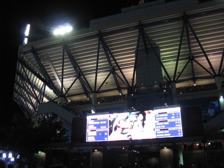 Arthur Ashe Stadium From South Plaza Before US Open Night Session, Flushing Meadows Corona Park, Queens, September 3, 2009