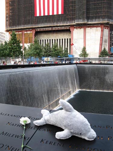 North Pool, September 11 Memorial, World Trade Center, Financial District, Lower Manhattan, September 12, 2011, 6:23 p.m.